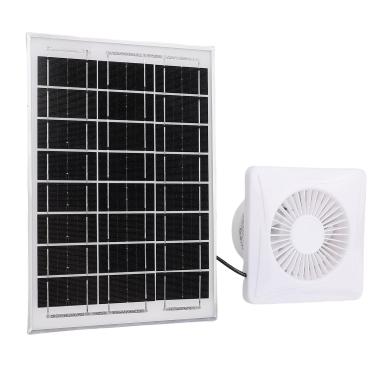 Imagem de Jiawu Exaustor Solar, Painel Solar de 6 W + Ventilador de Ventilação de 4", com Adaptador de Energia,Exaustor Solar com Suporte para Galinheiro,Galinheiro,Estufa,Casinha de Cachorro