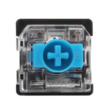 Imagem de GATERON KS-33 Interruptores de teclado de perfil baixo 2.0, fundo preto de 3 pinos, pré-lubrificado de fábrica para teclado mecânico MX de baixo perfil (azul, 35 peças)