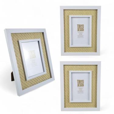 Imagem de KIT 3 Porta Retrato 10x15cm Paspatur Tramado Moldura Furnas - MultiA