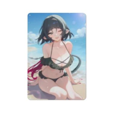 Imagem de Hot Sexy Anime Girl Poster Art Poster Tin Sign Vintage Wall Art Decoration Poster 20.3x30.5 cm, AH612