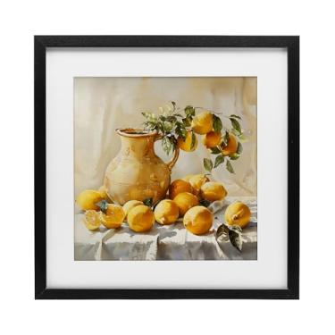 Imagem de Stupell Industries Impressão emoldurada preta vintage Lemons and Pitcher Under Glass da LSR Creative Studio, 40,6 x 40,6 cm