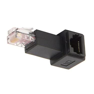 Imagem de chenyang RJ45 8P8C FTP STP UTP Cat 5e LAN Ethernet Adaptador de conector de extensão de rede 90 graus (ângulo reto)
