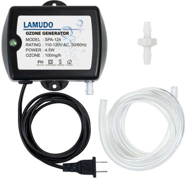Imagem de Lamudo Gerador de ozônio para banheiras de hidromassagem e mergulho frio, 100 mg/h, kit de ozonizador SPA-124 Spa atualizado para spas de natação, mini máquina de ozônio portátil com válvula de