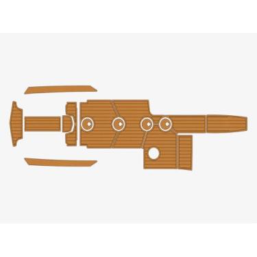 Imagem de outdek Plataforma de natação Mastercraft XT23 Cockpit 2017 6 mm Espuma EVA Faux Teak Marine Floor (marrom sobre preto)