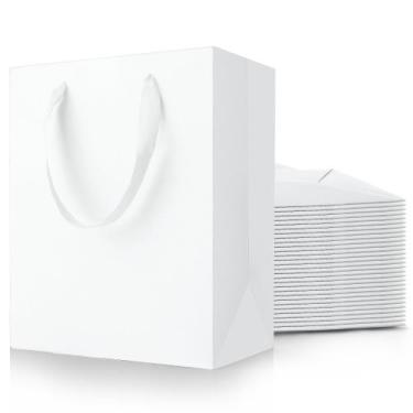 Imagem de Sacos de presente MOXARYSU brancos 30 unidades de papel médio de 8x5x1