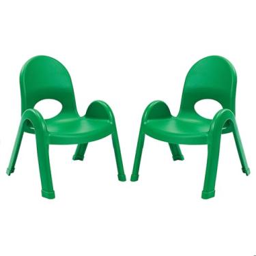 Imagem de Cadeira infantil infantil de 23 cm, verde trevo, pacote com 2, solução de assento ergonômica empilhável para salas de aula e escolas domésticas