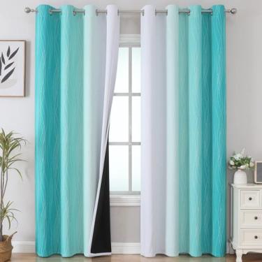 Imagem de Cortinas Blackout Estelar Textiler Azul/Branco acinzentado 132x213cm