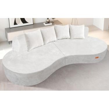 Imagem de HABUTWAY Sofá combinado curvo, namoradeira, bege