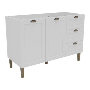 Imagem de Balcão Cozinha Americana para Pia 120cm 2 Portas 3 Gavetas sem Tampo Multimóveis CR20486