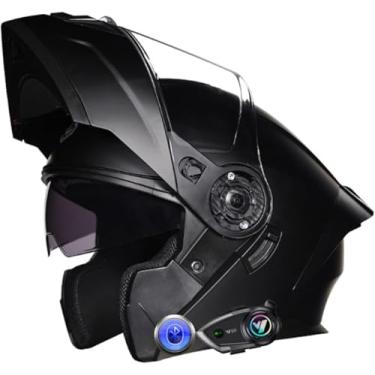 Imagem de Capacetes De Motocicleta Bluetooth, Capacete Flip Up Capacete De Moto Integral Com Viseira Dupla, Capacete Integrado De Cancelamento De Ruído Para Homens E Mulheres Com Resposta Automática