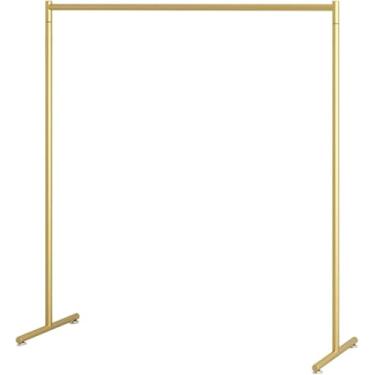 Imagem de Barra De Roupas De Metal Com Barra Superior, Cabideiro Para Pendurar Roupas, Organizador De Roupas Para Quarto, Lavanderia, Pés Estáveis, Capacidade De Carga 176lbs, Gold, 80x40x130cm