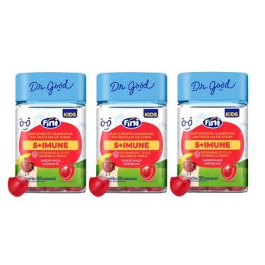 Imagem de Kit 3 Fini 5+ Imune Kids Maçã Vermelha 30 Gomas - Dr. Good, maçã verme