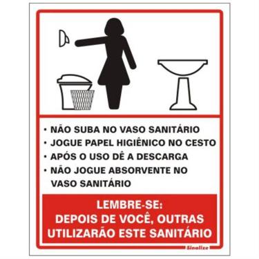Imagem de Placa de Poliestireno Auto-Adesiva 20x15cm Educativa Feminino - 220 AG - SINALIZE