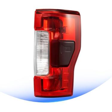 Imagem de Lanterna traseira compatível com 2017 2018 2019 Ford F250 F350 XLT Lariat lanterna traseira de halogênio com ponto cego kit de luzes de freio de seta traseiras com lâmpadas de substituição OEM