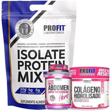 Imagem de WHEY ISOLADO 1,8KG l TERMOGÊNICO PRO ABDOMEN HERS 60 CÁPSULAS l COLÁGENO HIDROLISADO 150G l PROFIT-Unissex