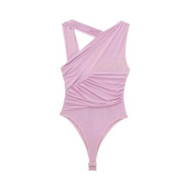 Imagem de Macacão De Tule Com Estampa De Leopardo Para Mulheres Verão 2024 Sem C