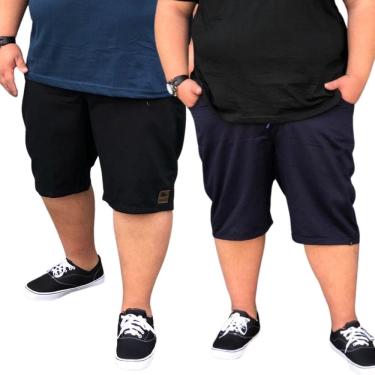 Imagem de Kit 2 Bermudas Masculinas Sarja Brim Colorida - TAM 50 ao 58