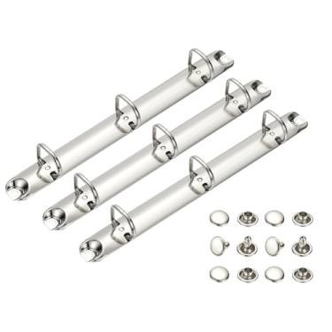 Imagem de PATIKIL A5 Mecanismos de fichário de 3 furos, conjunto de 3 conjuntos de 2 cm D para fichário de substituição de anéis D de 2 cm, espinhas soltas para organizadores, acessórios de pasta de