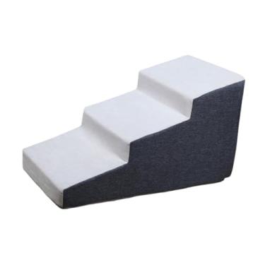 Imagem de IEUDNS Escada para cachorro, rampa, cama, escada, 3 degraus, estável, fácil de limpar, manutenção, degraus para animais de estimação, acessórios para animais, Cinza Escuro