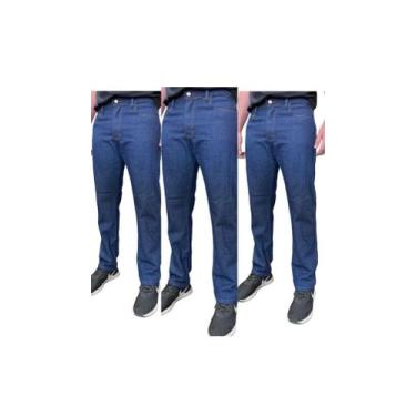 Imagem de Kit 3 Calças jeans Masculina para Trabalho Resisnte Tradicional Basica