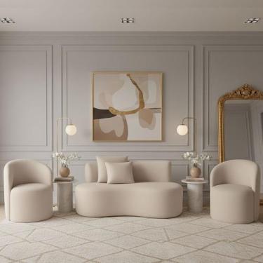 Imagem de Conjunto Decorativo 02 Poltronas + Sofá Curvo Orgânico Nature Gaia Vel