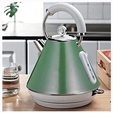 Imagem de Chaleira elétrica para viagem, 1,8L, triângulo europeu, chaleira de água quente com controle de temperatura e luz LED de fervura rápida de 1800 W, rosa (verde claro) (verde escuro)