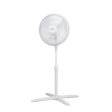 Imagem de BLACK+DECKER Ventilador de pedestal de 40 cm, BFP16MXW, ventilador oscilante para casa e escritório, ventilador de pé com 3 configurações de velocidade, altura ajustável com inclinação de cabeça