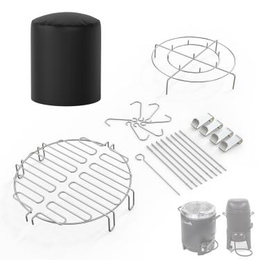 Imagem de SafBbcue Kit de acessórios de fritadeira de peru para Char-Broil The Big Easy Accessories, kit de peças de fritadeira de peru com capa de grelha à prova d'água para Char-Broil The Big Easy Smoker