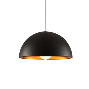 Imagem de YQSLQZZ Lustres industriais vintage, lustres modernos de ilha de cozinha abobadada, luminária suspensa de bar para sala de jantar, base E27, altura ajustável