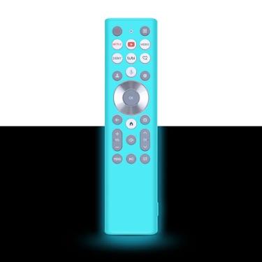 Imagem de Capa protetora para controle remoto de voz Hisense ERF6A80 ERF6G80H ERF6F80H, capa de silicone adequada para Hisense U6 U7 U8 U9 Series 4K Google Smart TV capa protetora de silicone que brilha no