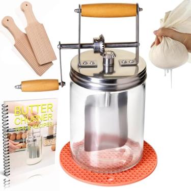 Imagem de Dazey Butter Churn- Butter Crock, Cheese Cloth, Butter Paddles, Recipe Book INCLUDED- Hand Crank Butter Churner Manual Butter Maker- Create Delicious Homemade Butter With Your Own Dazey Butter Churner