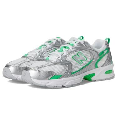 Imagem de New Balance Tênis masculino 530, Prata metálico/maçã verde, 11.5 Women/10 Men
