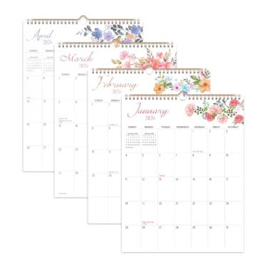 Imagem de Calendário de parede vertical YO A-WM-WC1009-2 de janeiro de 2026 a dezembro de 2026, 12 meses, floral simples, 28 x 35 cm