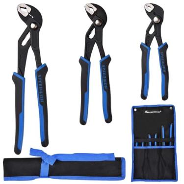 Imagem de SPEEDWOX Conjunto de 3 peças de alicates de junta de ranhura de liberação rápida, 20 cm, 25 cm, 30 cm, alicates ajustáveis para bomba de água, alicates de encanamento, trava de encanamento, botão de