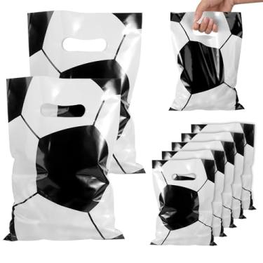 Imagem de 50 peças de sacos de presente de futebol, festa de plástico, guloseimas, doces, petiscos, presente, lembrancinha de festa para equipe, adolescentes, jogos, eventos esportivos, suprimentos