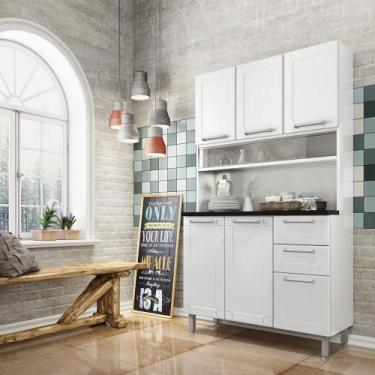 Imagem de Cozinha Aço Compacta 6 Portas 2 Gavetas Múltipla Bertolini, Branco