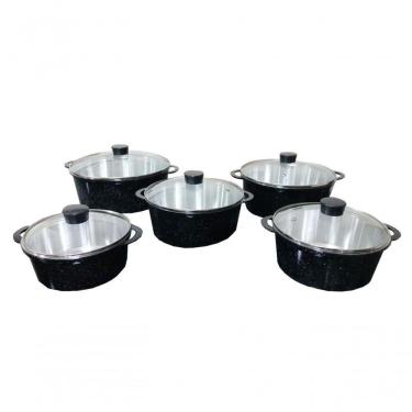 Imagem de Jogo Panelas Alumínio Batido Fundido Preto Pigmentado Belmar