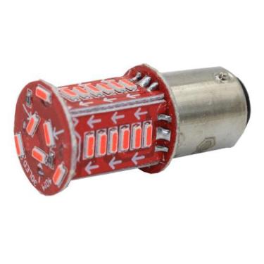 Imagem de Lampada Led Luz Freio 2 Polo Vermelho Sequencial Strobo 1157