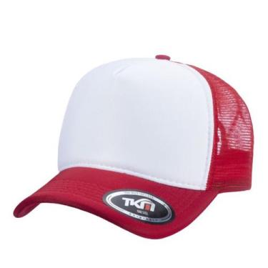 Imagem de Boné Trucker TKM Bicolor, Vermelho, Branco