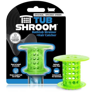 Imagem de TubShroom Protetor de cabelo para banheira, serve para ralos de 3,8 a 4,4 cm, verde