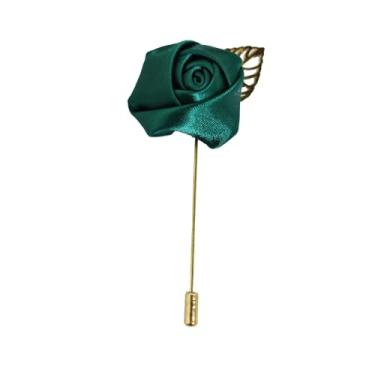 Imagem de Terno de cavalheiro, broche de flor, broche de lapela feito à mão, boutonniere vara, corsage, acessório, multicolorido, rosa, cetim, smoking, noivo, casamento, banquete, festa, Small, Metal, Sem Pedra