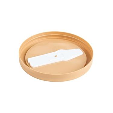 Imagem de Restaurantware - APENAS TAMPAS: Tampas de copo Coppetta 9 x 0,51 cm, 50 tampas de sorvete duráveis - com colher de plástico, para alimentos quentes e frios, tampas descartáveis de plástico marrom para