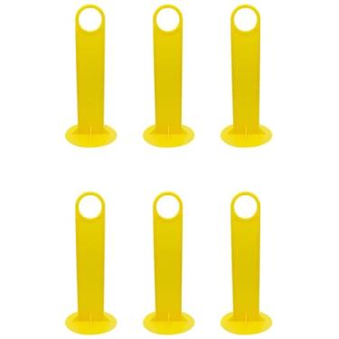 Imagem de HAJXZH 6 peças de suportes de cones de treinamento de futebol de plástico prateleira de disco amarelo suporte de cone de futebol para armazenar cones de disco de futebol