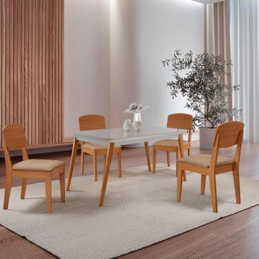 Imagem de Mesa De Jantar Copper 120cm Tampo Mdf Vidro 4 Cad Copper Turim 07 /off / /serig Off