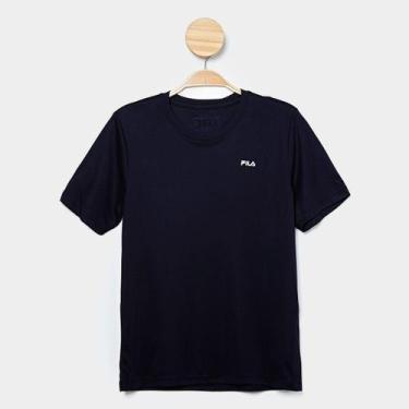 Imagem de Camiseta Infantil Fila Basic Sports, Preto, Prata, 12A