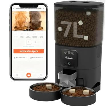 Imagem de Automatico Pet Alimentador para Gatos com Caes - 7L Comedouro Automático para 2 Cat - HD Camera com Inteligente Programavel APP Automatic Feeder para - Smart Racao Dispenser de Gato com Cães