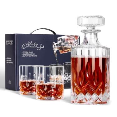 Imagem de Presente para homens: conjunto de decantador de uísque com 2 copos, ideia para licor escocês, uísque bourbon, terno de decantador escocês para marido e pai, homens e mulheres, pais, colegas de
