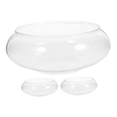 Imagem de 3Pcs Lightweight Plastic Aquarium for Home Office Small Betta Fish Bowl and Versatile Plant Container