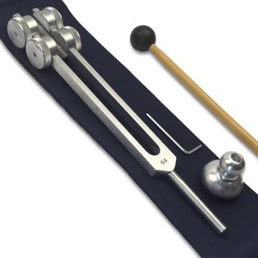 Imagem de Diapasão ponderado OTTO de 64 Hz com atenuador – acupressão, reflexologia, estimulação craniana – cura de som e harmonização de biocampo com ferramentas de terapia de vibração – Bota ponderada | Prata