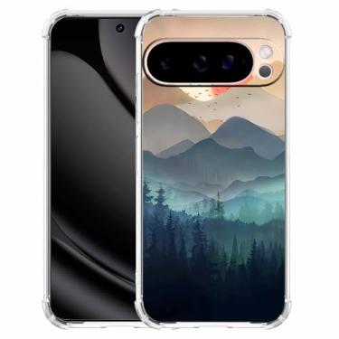 Imagem de malegaon Sunset Nature Landscape Wilderness Night Art Painting, capa completa de TPU macio moderno para Google Pixel 10 Pro XL transparente